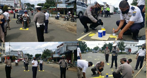 New Normal, Polres BU Buat Stop Line Traffic Light