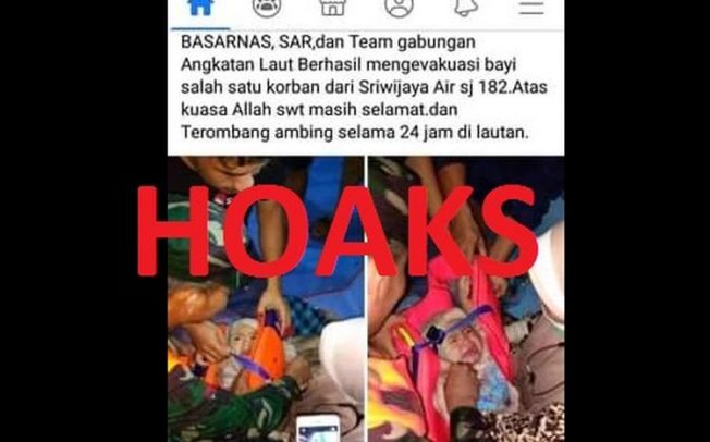 Viral Foto Bayi Selamat Dari Insiden Sriwijaya Air, Hoax