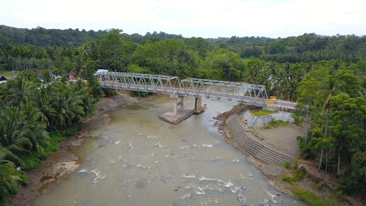 Tampak Atas Jembatan Tanjung Agung yang baru dibangun/Mc Provinsi Bengkulu