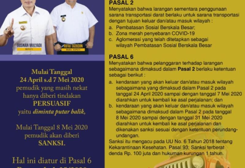 Dilarang Mudik ke Bengkulu Selatan, Kecuali 3 Kelompok Ini