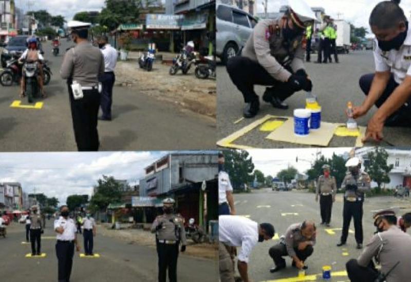 New Normal, Polres BU Buat Stop Line Traffic Light